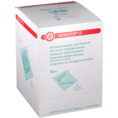 NOBATOP®-S Kompresse 10x10 cm |geschlitzt|steril|50 St. NOBATOP®-S Kompresse 10x10 cm |geschlitzt|steril|50 St.